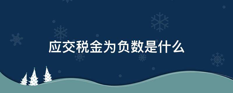 应交税金为负数是什么（应交税金为负数是什么意思）