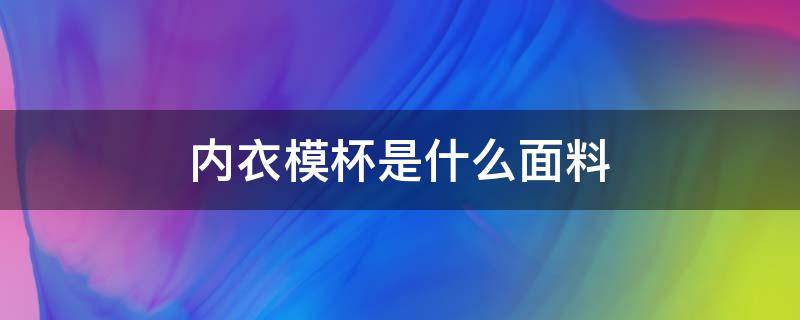 内衣模杯是什么面料（杯型内衣是什么样的）