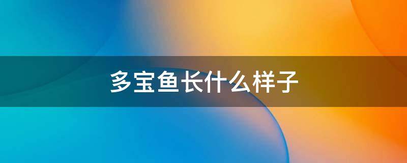 多宝鱼长什么样子 多宝鱼长什么样子多宝鱼在海里怎么游