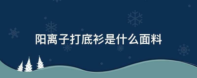 阳离子打底衫是什么面料（阳离子打底衣）