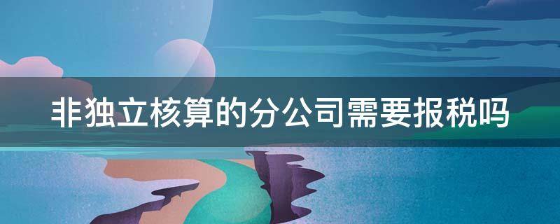 非独立核算的分公司需要报税吗（非独立核算的分公司需要报税吗如何分配比例）