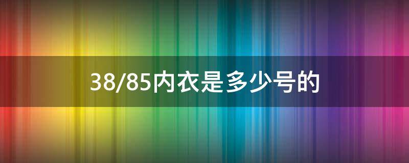 38/85内衣是多少号的（38/85内衣是多少号的 是42么）