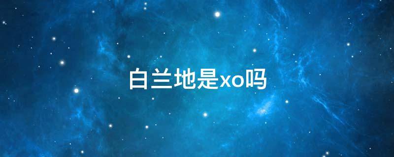 白兰地是xo吗（白兰地xo啥意思）