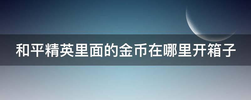 和平精英里面的金币在哪里开箱子 和平精英里面的金币在哪里开箱子啊