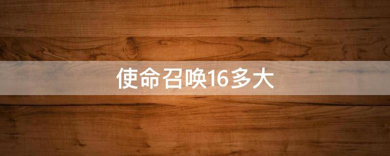 使命召唤16多大 使命召唤16多大内存可以玩