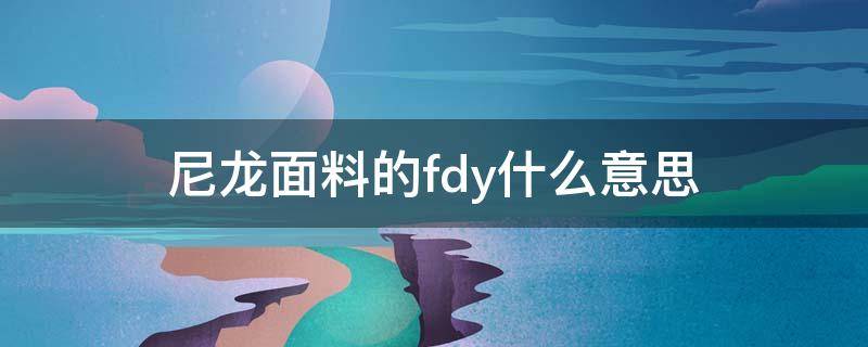 尼龙面料的fdy什么意思（fdy是什么面料）