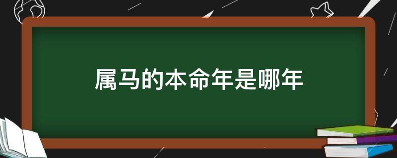 属马的本命年是哪年（属马什么时候是本命年）