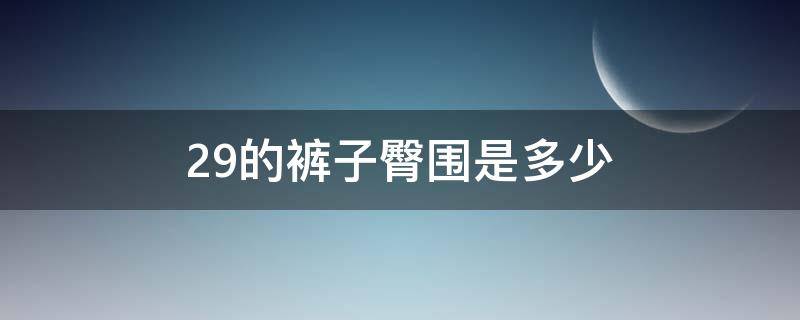 29的裤子臀围是多少（裤子29臀围是什么码数呀）