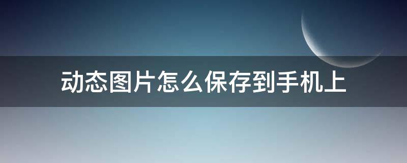 动态图片怎么保存到手机上 怎么把网上的动图保存到手机