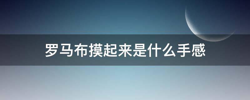 罗马布摸起来是什么手感（罗马布摸起来是什么手感啊）