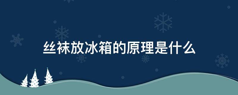 丝袜放冰箱的原理是什么 丝袜放冰箱里起啥作用