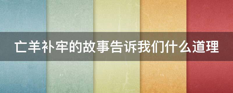 亡羊补牢的故事告诉我们什么道理（亡羊补牢的故事告诉我们什么道理成语）