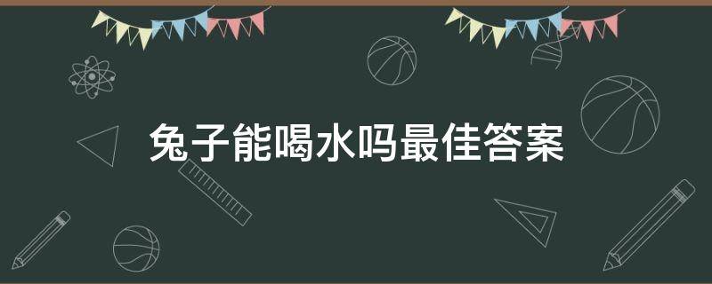 兔子能喝水吗最佳答案（兔子应不应该喝水）