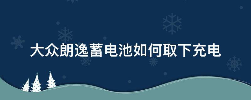 大众朗逸蓄电池如何取下充电 大众朗逸车内充电在哪