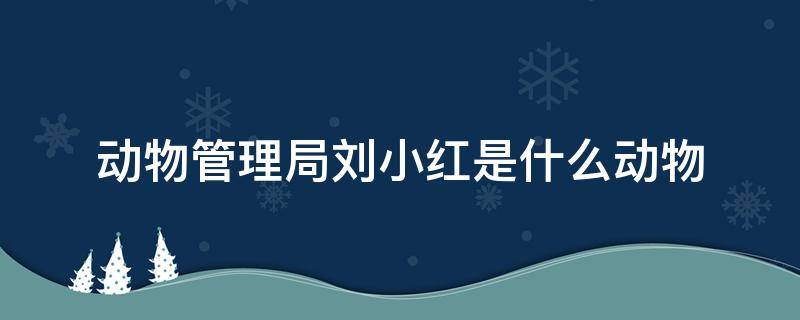 动物管理局刘小红是什么动物（动物管理局 老刘）