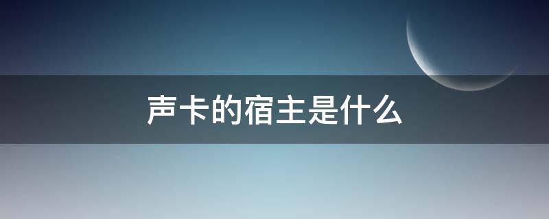 声卡的宿主是什么（声卡的宿主是什么意思）