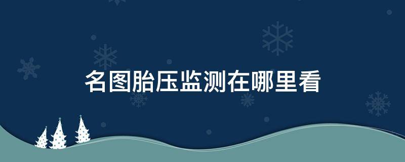 名图胎压监测在哪里看（名图胎压监测怎么看）