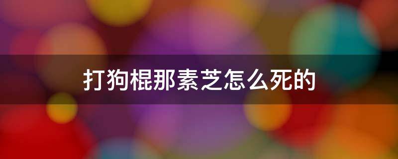 打狗棍那素芝怎么死的 打狗棍那素芝老二婶