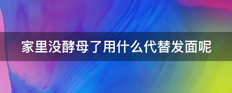 家里没酵母了用什么代替发面呢 没有酵母怎样发面