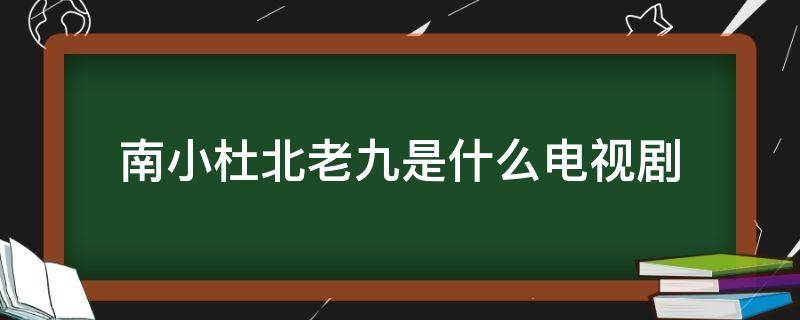 南小杜北老九是什么电视剧 南小杜北老九十三太保是什么电视剧