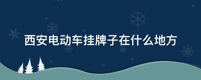 西安电动车挂牌子在什么地方（西安电动车在哪里挂牌子）