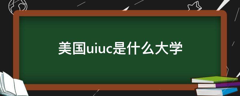 美国uiuc是什么大学 uiuc大学相当于国内什么大学