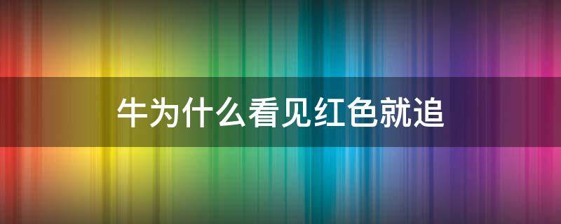 牛为什么看见红色就追 为什么牛会追红色