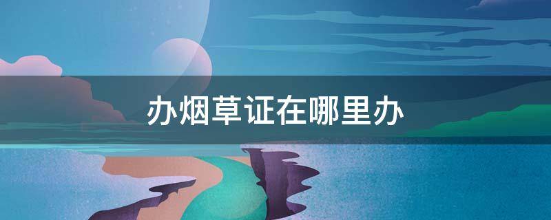 办烟草证在哪里办 办烟草证在哪里办黄陂前川街烟草证办理点在什么地方?