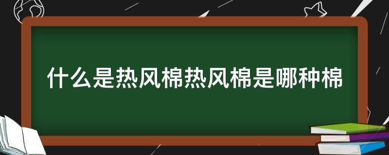 什么是热风棉热风棉是哪种棉（热风棉和热熔棉的区别）