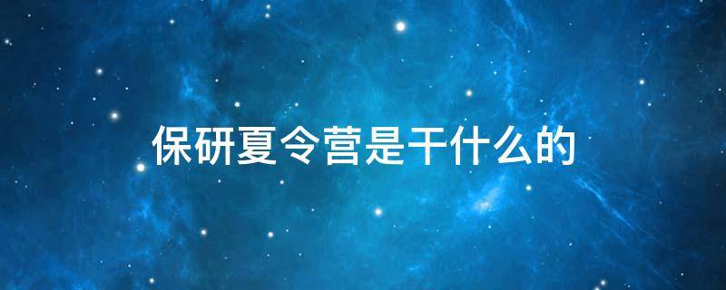 保研夏令营是干什么的（保研夏令营要干什么）