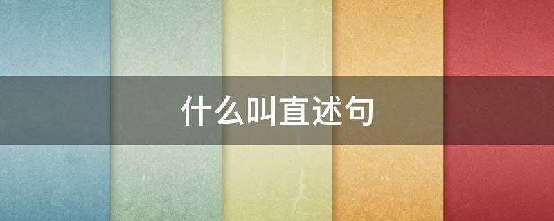 什么叫直述句（什么叫直述句举例说明）