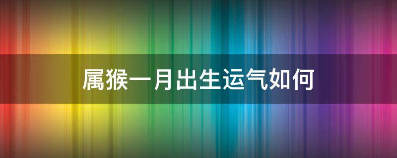 属猴一月出生运气如何（属猴1月出生是什么命运）