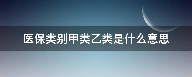 医保类别甲类乙类是什么意思 医保类别甲类乙类一般是什么意思