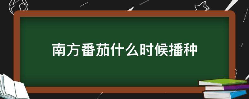 南方番茄什么时候播种 番茄一般几月份播种