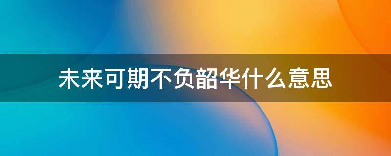 未来可期不负韶华什么意思（未来可期不负韶华是什么意思?）