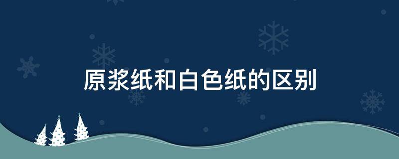 原浆纸和白色纸的区别（原浆纸和白色的纸的区别）