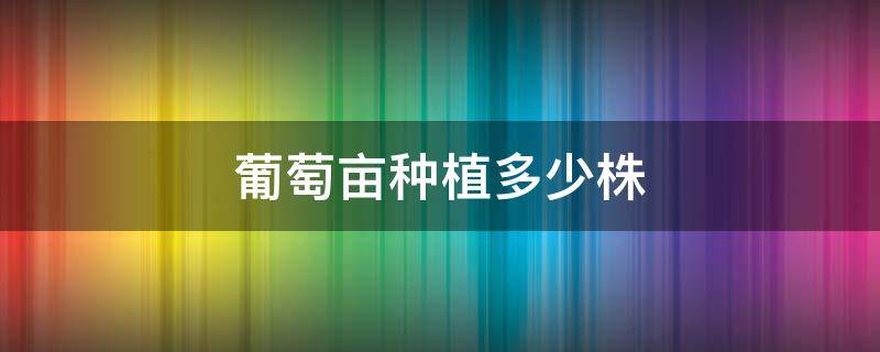 葡萄亩种植多少株 葡萄园每亩多少株