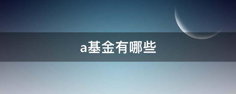 a基金有哪些（基金a是什么）