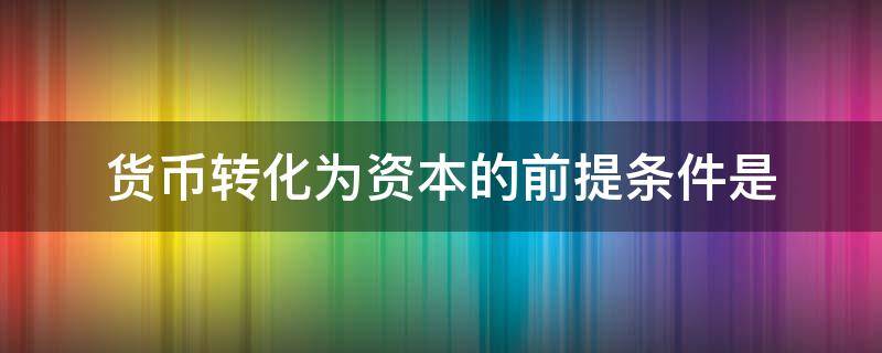 货币转化为资本的前提条件是（剩余价值来源于）