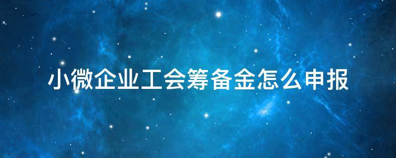 小微企业工会筹备金怎么申报 小微企业工会经费怎么申报