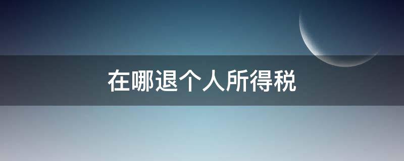 在哪退个人所得税 在哪里退个人所得税