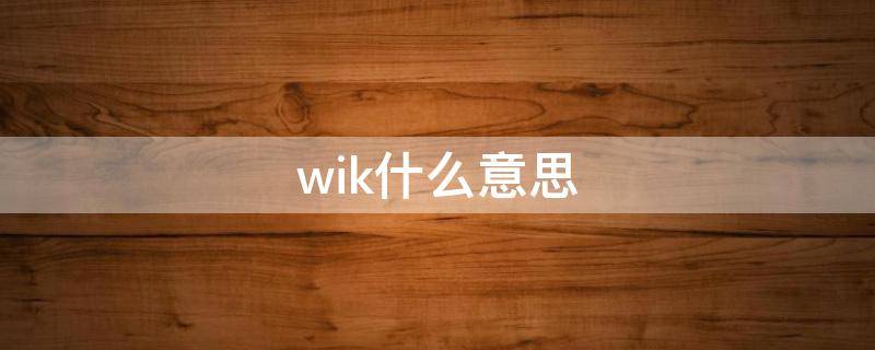 wik什么意思 微信网名wik什么意思