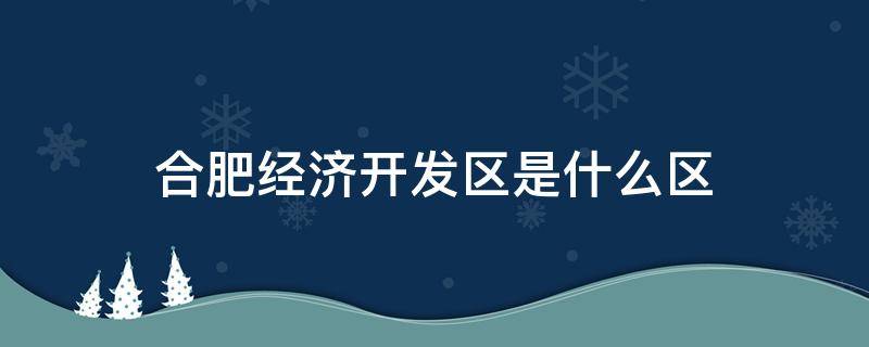 合肥经济开发区是什么区（合肥市经济开发区是什么区）