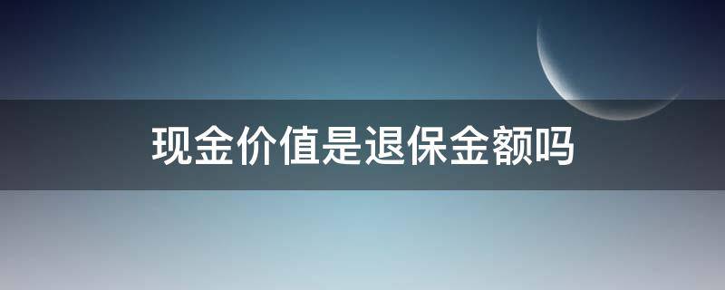 现金价值是退保金额吗（保单现金价值是退保金额吗）