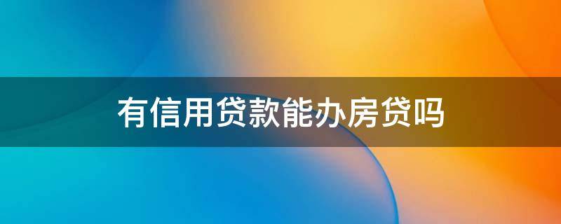 有信用贷款能办房贷吗（有信用贷可以申请房贷吗）