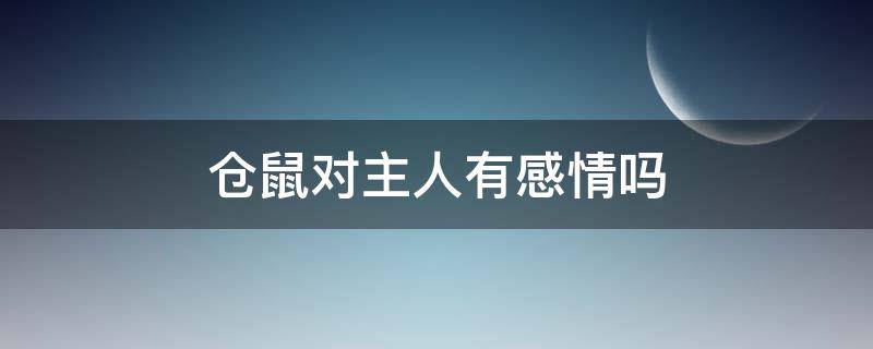 仓鼠对主人有感情吗（仓鼠有没有情感）