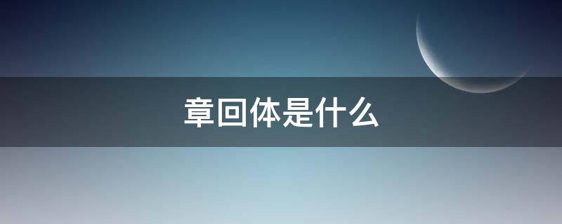 章回体是什么 章回体是什么体