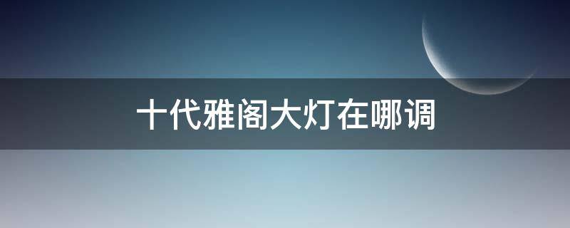 十代雅阁大灯在哪调 十代雅阁大灯在哪里调