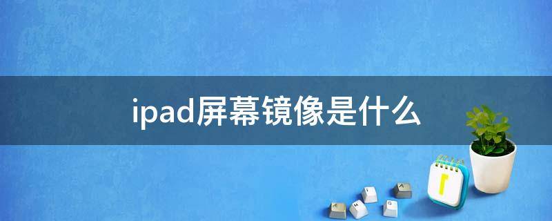ipad屏幕镜像是什么（iPad的屏幕镜像是什么）
