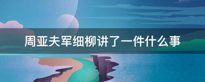 周亚夫军细柳讲了一件什么事（周亚夫军细柳讲了一件什么事情）
